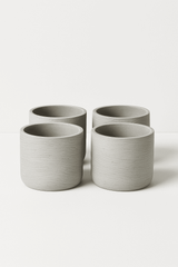 4x Charlie Grey Washed Pflanzkübel Grau aus Fiberclay Ø:25 cm