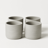 4x Charlie Grey Washed Pflanzkübel Grau aus Fiberclay Ø:25 cm