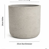 Charlie Grey Washed Pflanzkübel Grau aus Fiberclay Ø:25 cm Einzelaufnahme