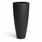 Dax Pflanzkübel Midnight Schwarz aus Fiberstone Granite – konisch-hoch freigestellt