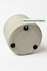 Patt Grey Washed Pflanzkübel Grau aus Fiberclay – Bodenschonende Filzgleiter an der Unterseite