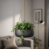 Hanging Eileen Schwarz Blumenampel aus Fiberclay