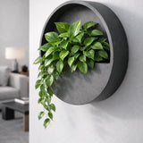 Hanging Wally Wandpflanzschale Grau aus Fiberstone – moderne Wandbegrünung im Setting