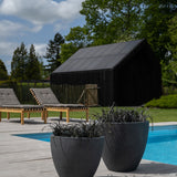 Jesslyn Granite Pflanzkübel Midnight Schwarz aus Fiberstone