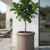 Max Classic Pflanzkübel Taupe aus Fiberstone – konisch-hoher Kübel Outdoor