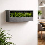 Hanging Wally Balcony Wandpflanzschale Grau aus Fiberstone – rechteckige Wandschale freigestellt