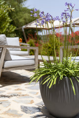 Jesslyn Pflanzkübel Grau aus Fiberstone – Outdoor im Ambiente