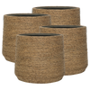 Pflanzkorb Patt aus handgewebtem Strohgras, 4er Set M
