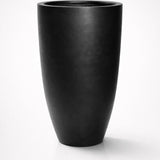 Ben Pflanzkübel Schwarz aus Fiberstone – konisch-hoch 72 cm freigestellt [mc]