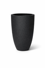 Ben Pflanzkübel Midnight Schwarz aus Fiberstone Granite – konisch-hoch freigestellt