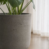 Übertopf Charlie Mocha aus Ton Pflanzkübel in Beton-Optik || Offenporige Oberfläche