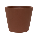 Inez Braun Keramiktopf by Pottery Pots, showcasing a stylish ceramic flower pot with a smooth brown finish. [mc]