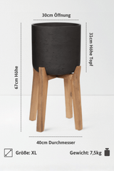 Charlie Black Washed Feet high Größe XL [v=XL|ø40|ö30|h67|t30]