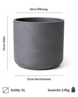 Charlie Schwarz Pflanzkübel Blumentopf aus robusten Fiberclay [v=xl]