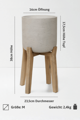 Charlie Grey Washed Feet high Größe M [v=M|ø23.5|ö16|h38|t16.5]