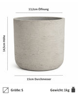 Charlie Grau Pflanzkübel Blumentopf aus robusten Fiberclay [v=s]