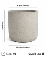 Charlie Grau Pflanzkübel Blumentopf aus robusten Fiberclay [v=xxl]