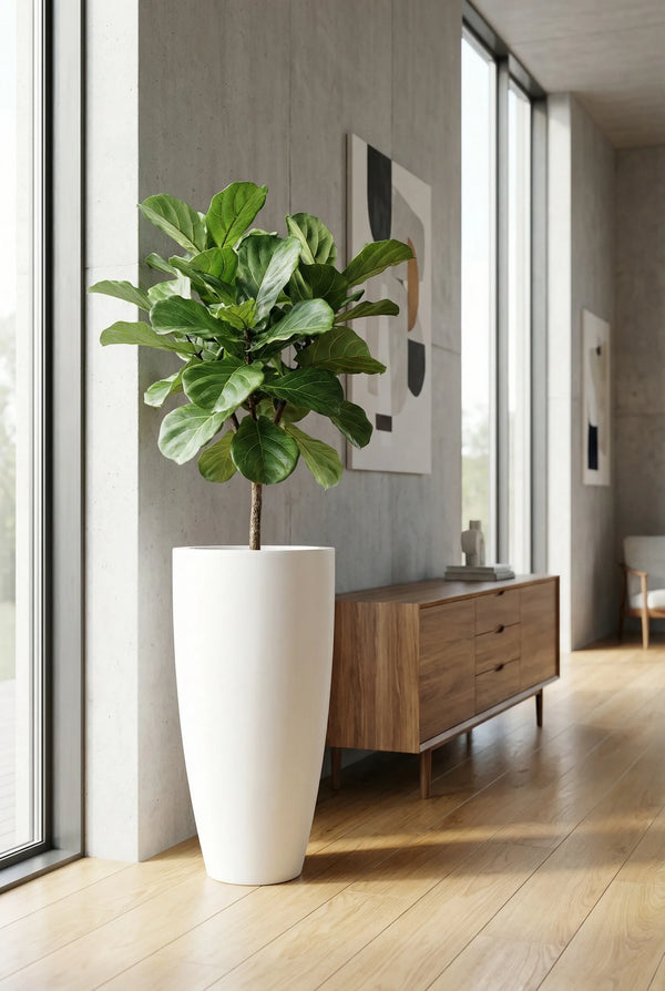 Pflanzkübel Dax Matt Weiß, Bodenvase mit Zwischenboden
