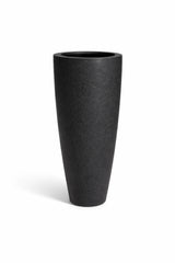 Dax Pflanzkübel Midnight Schwarz aus Fiberstone Granite – konisch-hoch freigestellt