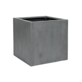 Block Pflanzkübel Grau aus Fiberstone – Größe 60 cm freigestellt [mc]
