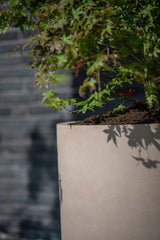 Max Pflanzkübel Taupe aus Fiberstone – Seitenansicht