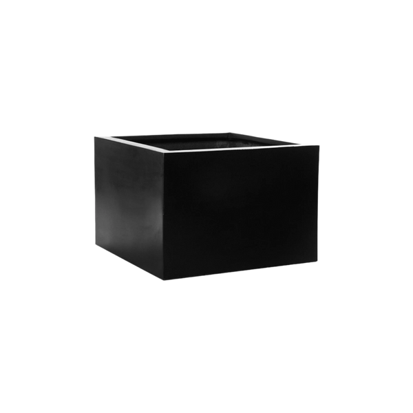 Großer eckiger Pflanzkübel Jumbo Middle High Schwarz für Großpflanzen