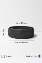 Eileen Black Washed Pflanzschale – Maßzeichnung Größe L [v=L|ø35|ö29.40|h13]