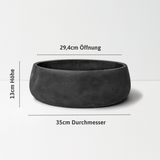 Eileen Black Washed Pflanzschale – Maßzeichnung Größe L [v=L|ø35|ö29.40|h13]