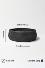 Eileen Black Washed Pflanzschale – Maßzeichnung Größe M [v=M|ø29|ö24.2|h11]