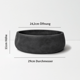Eileen Black Washed Pflanzschale – Maßzeichnung Größe M [v=M|ø29|ö24.2|h11]