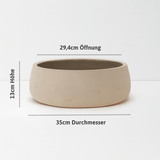 Eileen Clay Washed Pflanzschale – Maßzeichnung Größe L [v=L|ø35|ö29.40|h13]