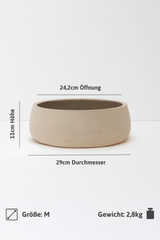 Eileen Clay Washed Pflanzschale – Maßzeichnung Größe M [v=M|ø29|ö24.2|h11]