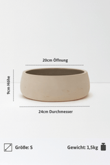 Eileen Clay Washed Pflanzschale – Maßzeichnung Größe S [v=S|ø24|ö20|h9]