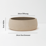 Eileen Clay Washed Pflanzschale – Maßzeichnung Größe S [v=S|ø24|ö20|h9]