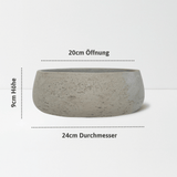 Eileen Grey Washed Pflanzschale – Maßzeichnung Größe S [v=S|ø24|ö20|h9]