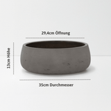 Eileen Mocha Washed Pflanzschale – Maßzeichnung Größe L [v=L|ø35|ö29.40|h13]