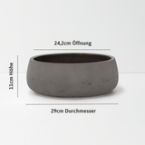 Eileen Mocha Washed Pflanzschale – Maßzeichnung Größe M [v=M|ø29|ö24.2|h11]