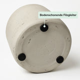 Patt Grey Washed Pflanzkübel Grau aus Fiberclay – Bodenschonende Filzgleiter an der Unterseite