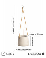 Hanging Patt Grau Blumenampel hängend mit Kordel Größe S [v=s]