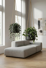 Hanging Patt Set Schwarz – 2 Blumenampeln aus Fiberclay hängend