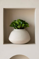 Imara Grey Washed Vase Grau aus Fiberclay – Rough-Look in Beton-Optik || Abgebildete Größe: L