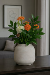 Jabari Grey Washed Vase Grau aus Fiberclay – Rough-Look in Beton-Optik