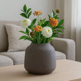 Jabari Mocha Washed Vase Mocha aus Fiberclay – Rough-Look in Beton-Optik