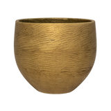 Orb Gold Washed Pflanzkübel Gold aus Fiberclay – Runde Form in Beton-Optik [mc]