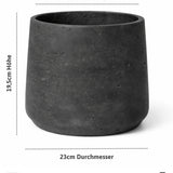 Patt Black Washed Pflanzkübel schwarz aus Fiberclay Blumentopf [v=xl]