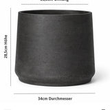 Patt Black Washed Pflanzkübel schwarz aus Fiberclay Blumentopf [v=xxl]