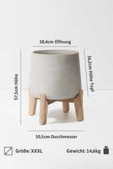Patt Grey Washed Feet Low Größe XXXL [v=XXXL|ø50.5|ö38.4|h57.5|t36.2]