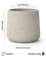 Patt Grey Washed Pflanzkübel Grau aus Fiberclay – Größe L Einzelaufnahme