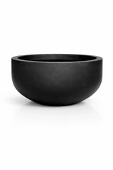 City Bowl Pflanzschale Schwarz aus Fiberstone – Seitenansicht [mc]