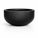 City Bowl Pflanzschale Schwarz aus Fiberstone – Seitenansicht [mc]